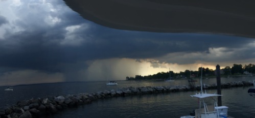 Storm approaching (on a $10M yacht with Ken Varga)